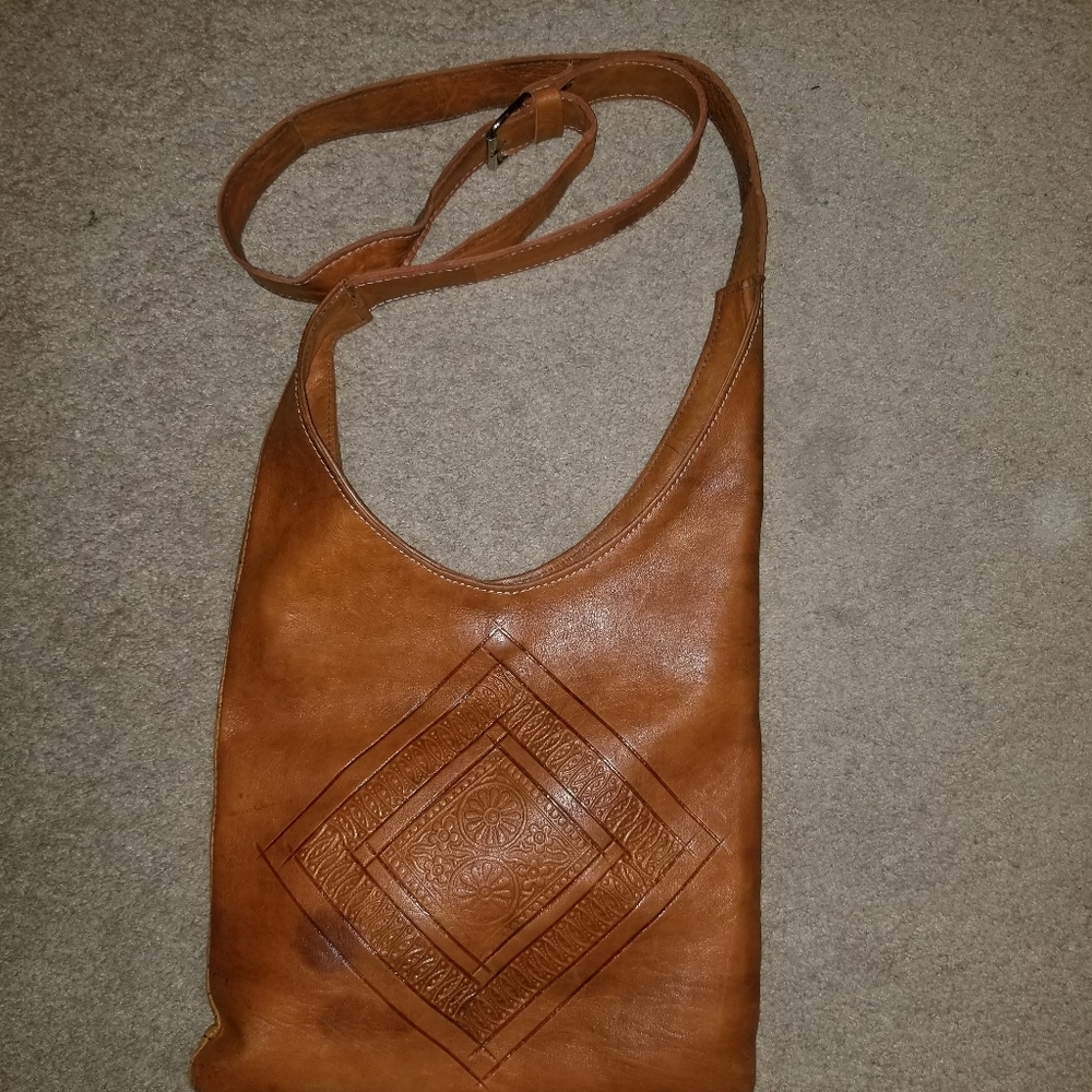 Genuine leather Hand Embossed Crossbody